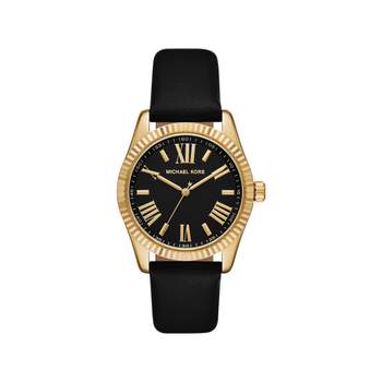 MICHAEL KORS Lexington dameshorloge met zwart leren bandje