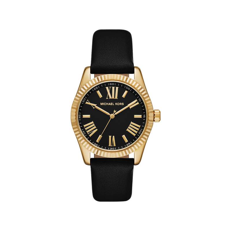 Montre MICHAEL KORS lexington femme bracelet cuir noir - vue 1