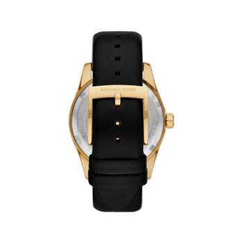MICHAEL KORS Lexington dameshorloge met zwart leren bandje