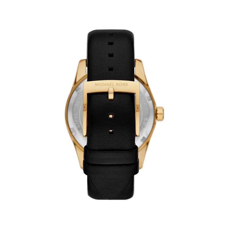 Montre MICHAEL KORS lexington femme bracelet cuir noir - vue 3