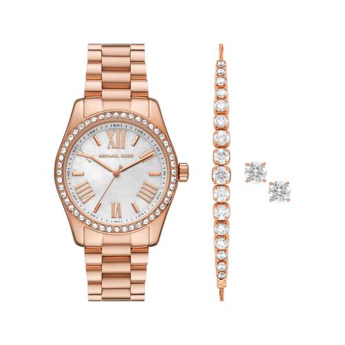 MICHAEL KORS Lexington dameshorloge met roségouden roestvrijstalen armband