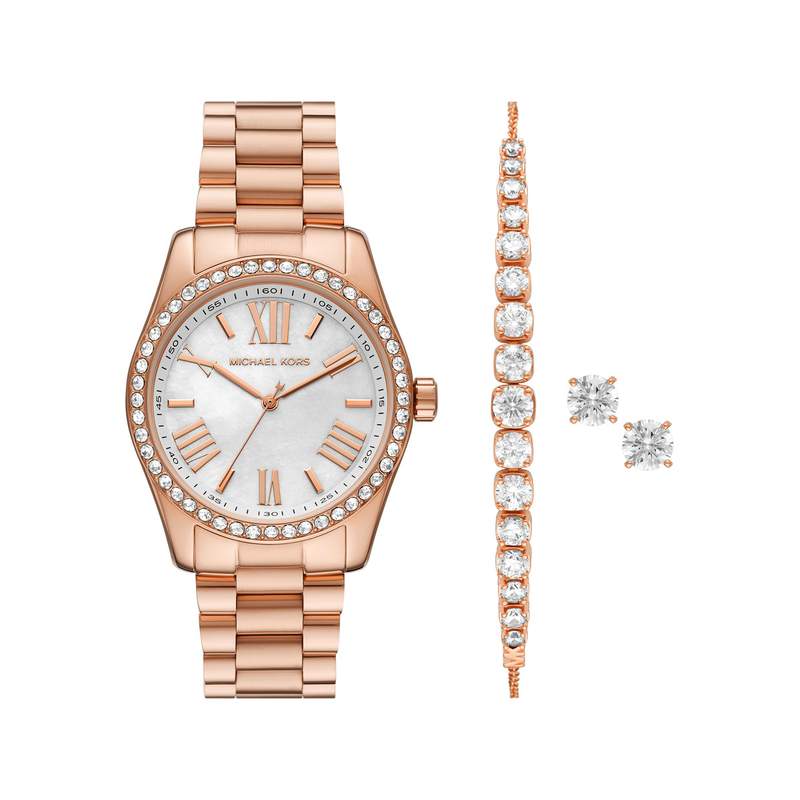 Montre MICHAEL KORS lexington femme bracelet acier inoxydable doré rose - vue 1