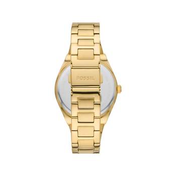 FOSSIL scarlette dameshorloge goud roestvrij stalen armband