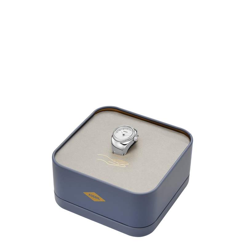 Montre FOSSIL watch ring femme bracelet acier inoxydable argent - vue D2