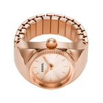 FOSSIL watch ring woman stainless steel bracelet rose gold - view 2