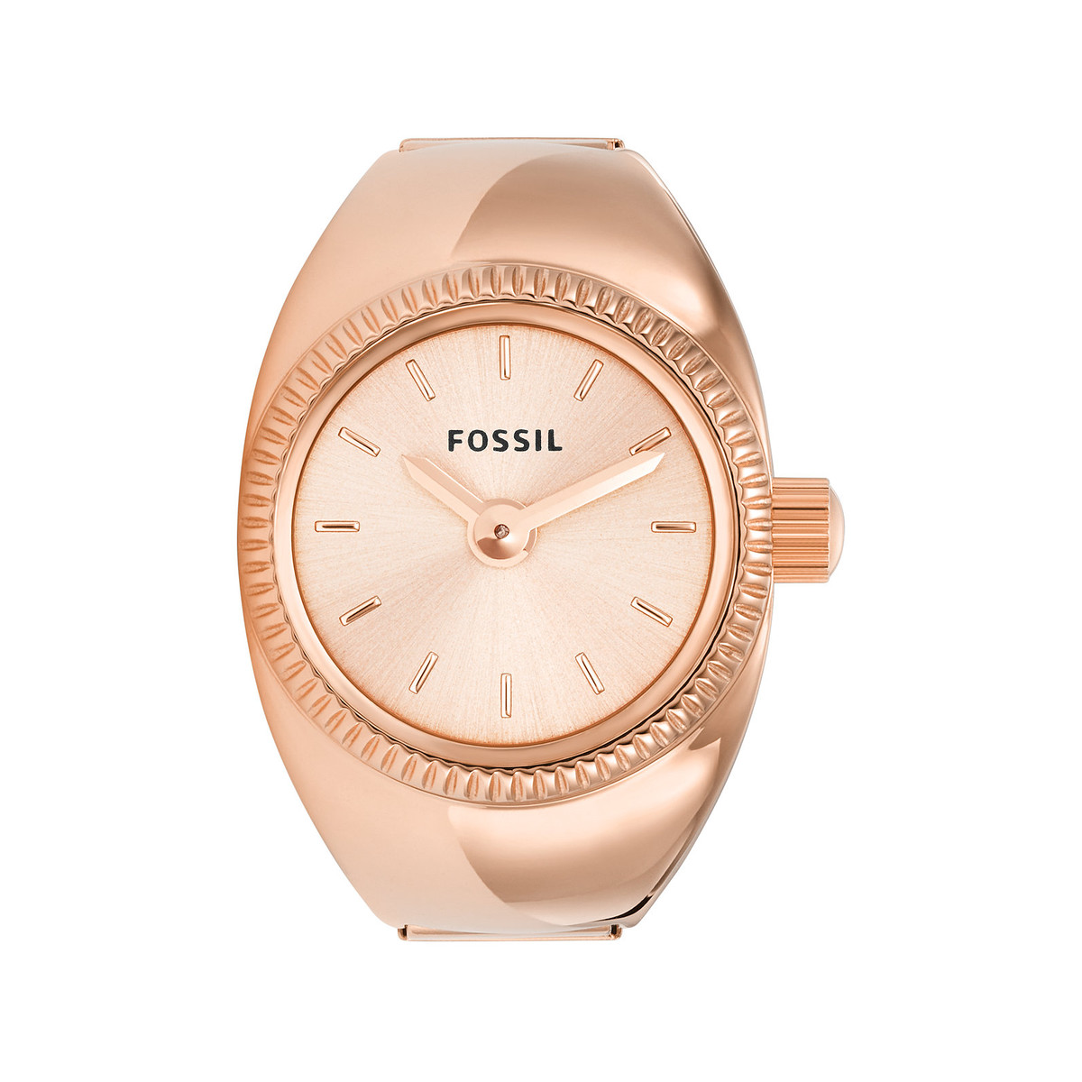 Montre FOSSIL watch ring femme bracelet acier inoxydable doré rose - vue 3