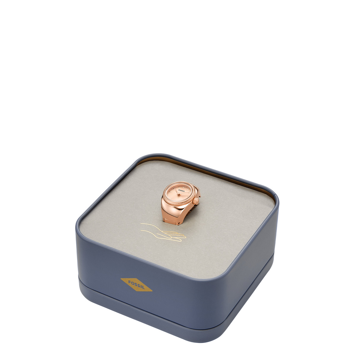 Montre FOSSIL watch ring femme bracelet acier inoxydable doré rose - vue D2