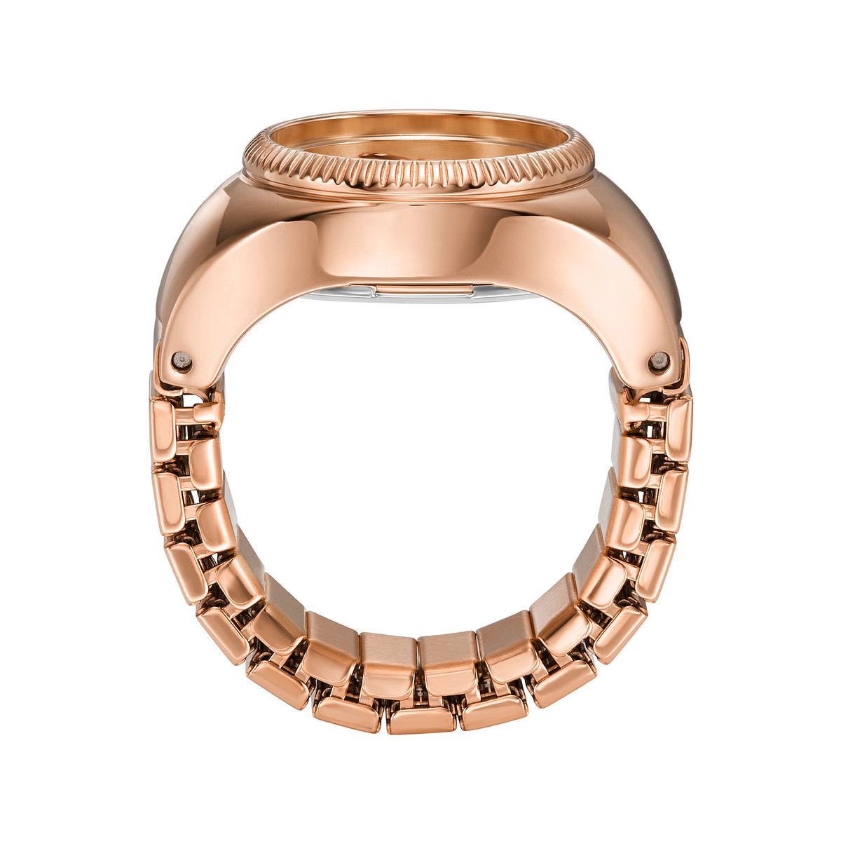 Montre FOSSIL watch ring femme bracelet acier inoxydable doré rose - vue D4