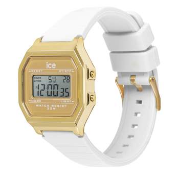ICE WATCH ice digit retro dameshorloge met witte siliconen band