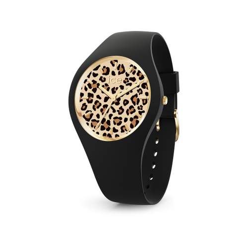 ICE WATCH ice leopard women's watch with black silicone strap