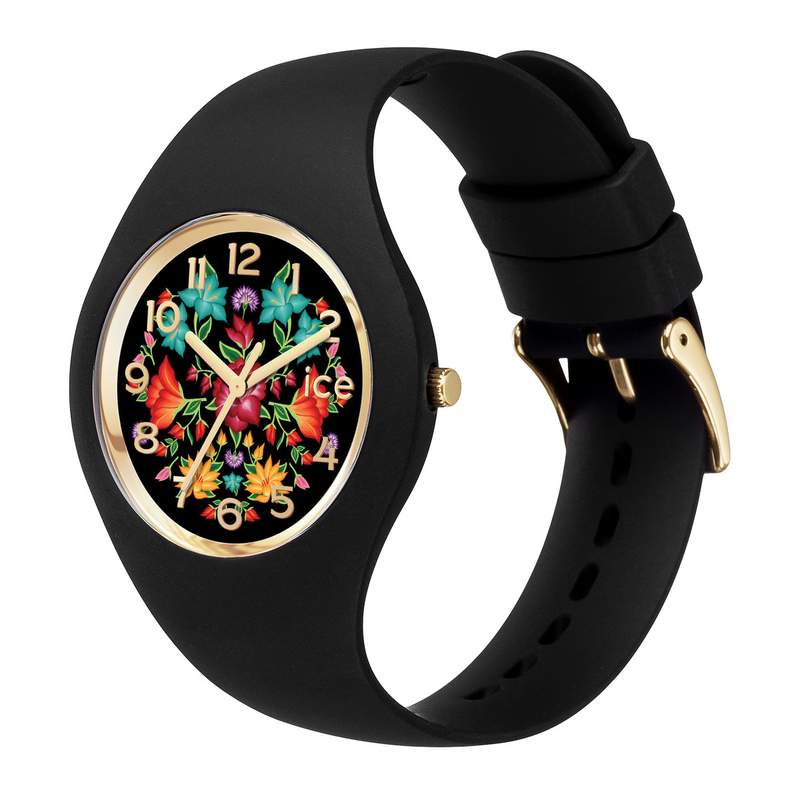 Montre ICE WATCH ice flower femme bracelet silicone noir - vue D1
