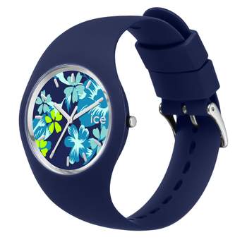 ICE WATCH Ice Flower dameshorloge met blauwe siliconenband