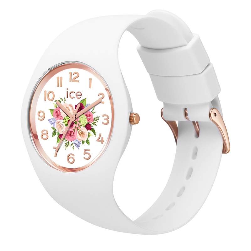 Montre ICE WATCH ice flower femme bracelet silicone blanc - vue D1