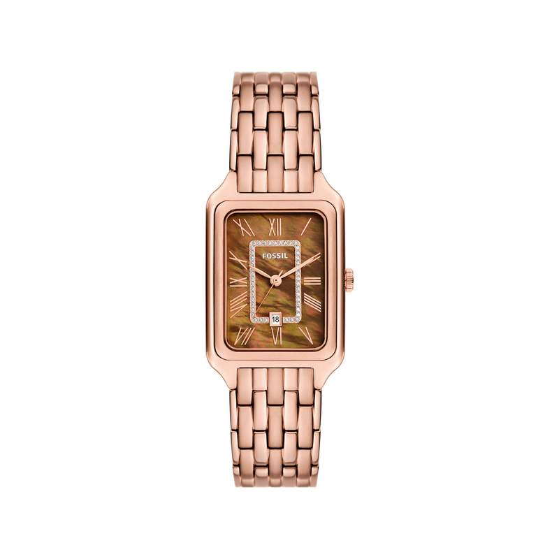 Montre FOSSIL raquel femme bracelet acier inoxydable doré rose - vue 1
