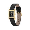 Montre BOSS business femme acier doré bracelet cuir noir - vue V2