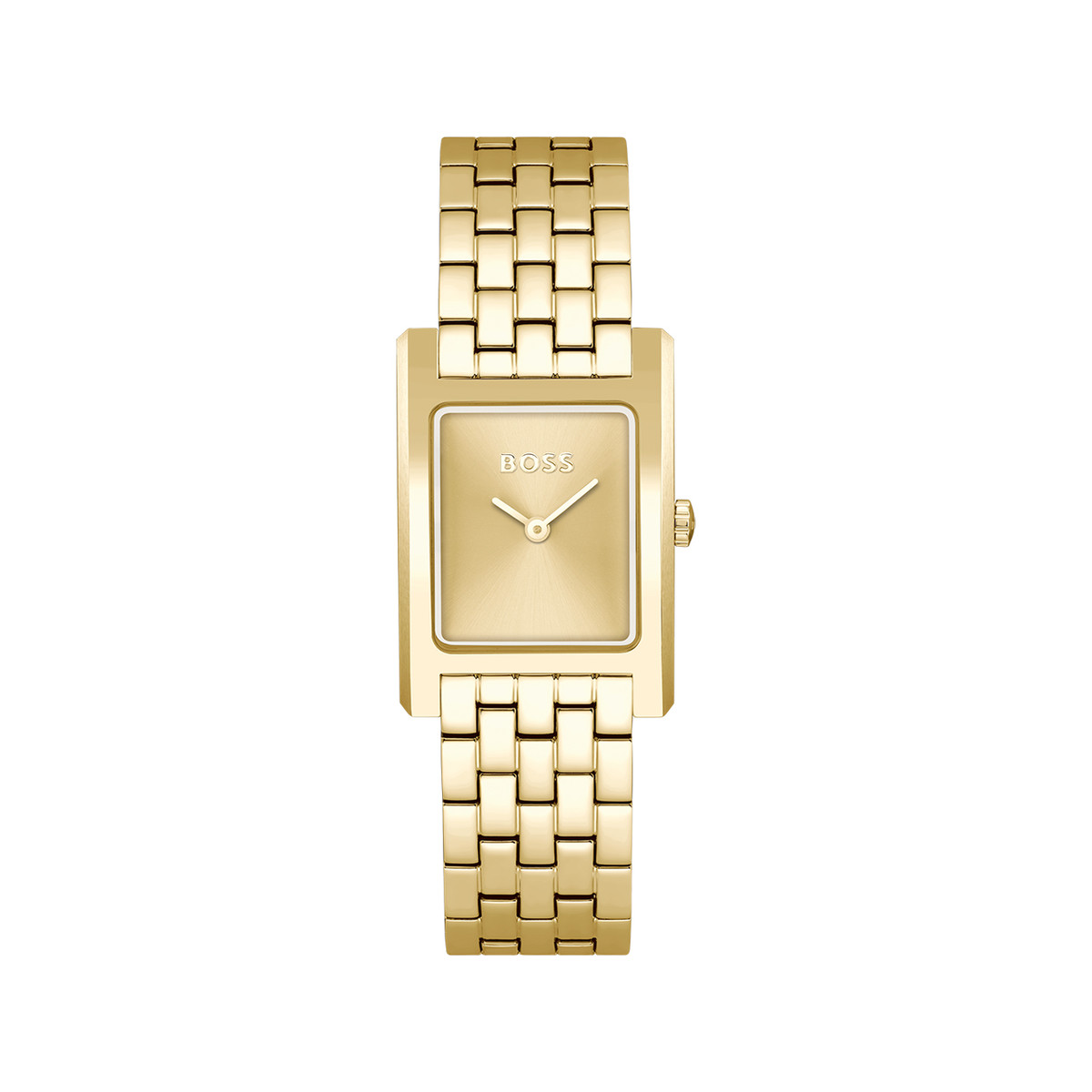 Montre BOSS business femme bracelet acier doré jaune