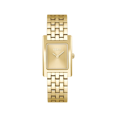 Montre BOSS business femme bracelet acier doré jaune - vue 1