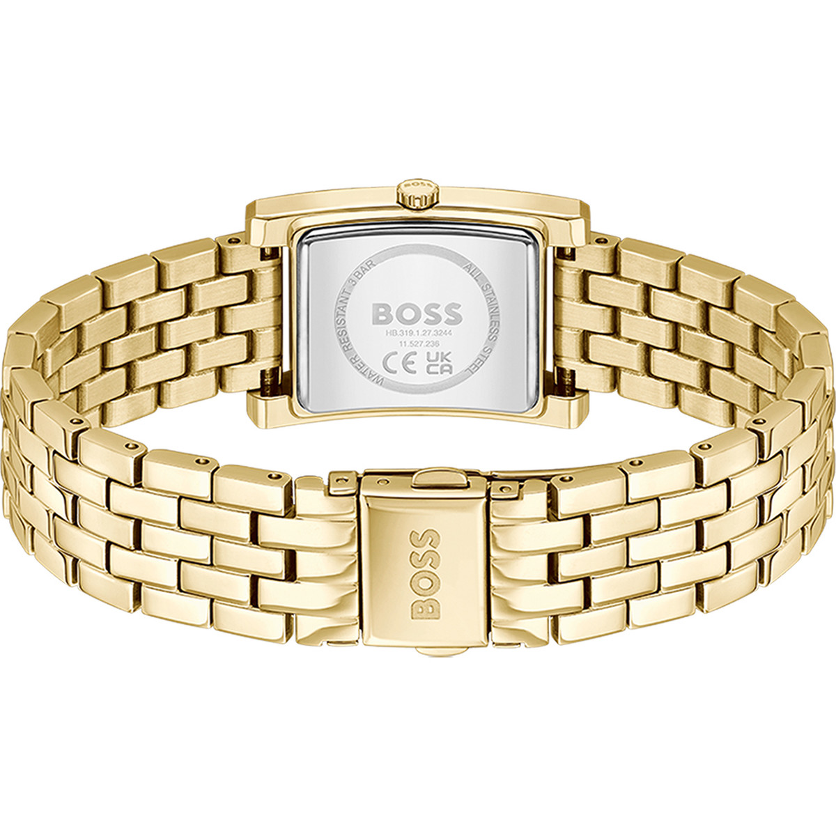 Montre BOSS business femme bracelet acier doré jaune - vue 3