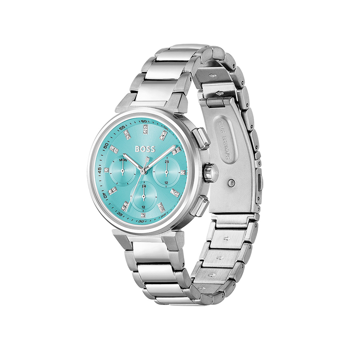 Montre BOSS sport lux femme bracelet acier inoxydable argent - vue 2