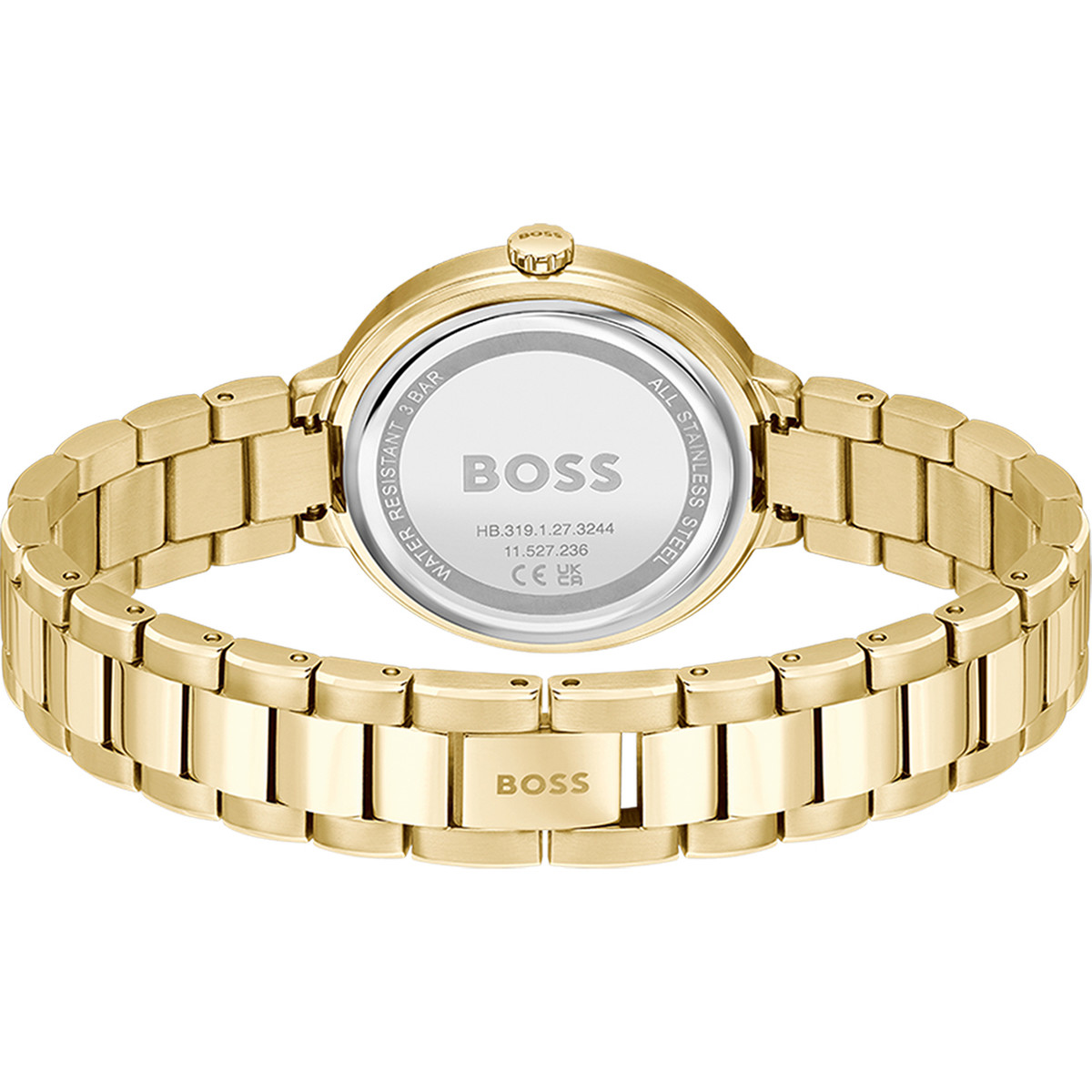 Montre BOSS business femme bracelet acier inoxydable doré jaune - vue 3