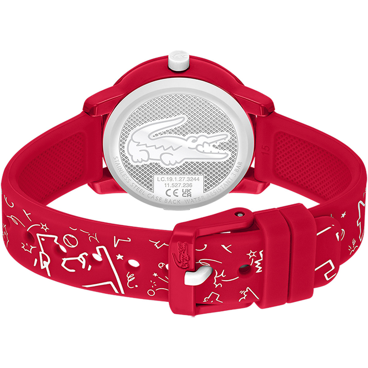 Montre LACOSTE enfant bracelet silicone rouge - vue 3