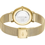 LACOSTE dameshorloge met geelgouden siliconen band - aanzicht 3