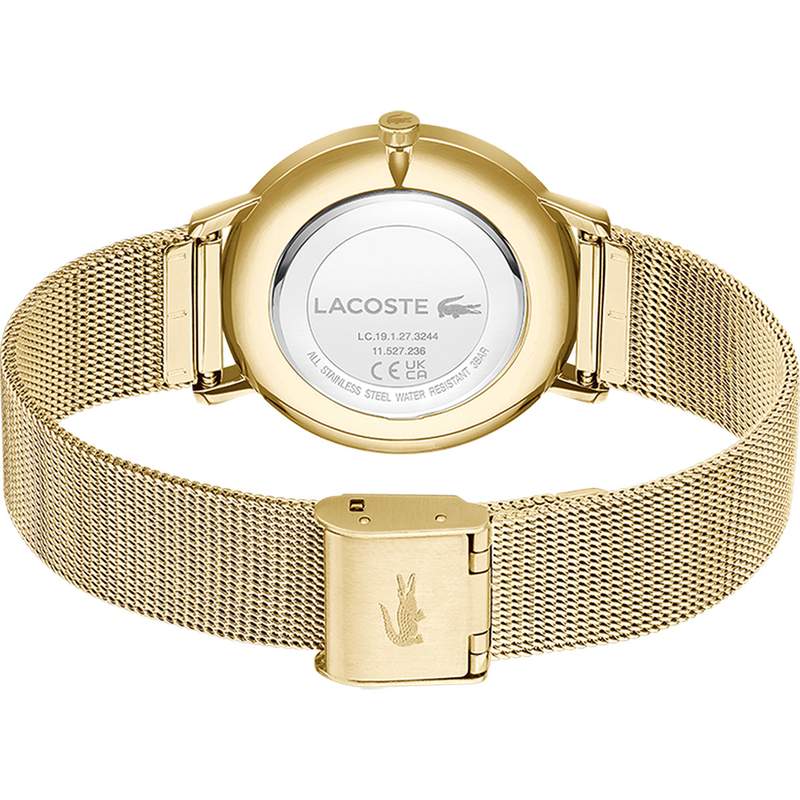 Montre LACOSTE femme bracelet silicone doré jaune - vue 3