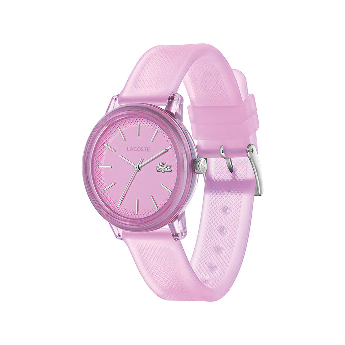 Montre LACOSTE femme plastique bracelet cuir rose - vue 2