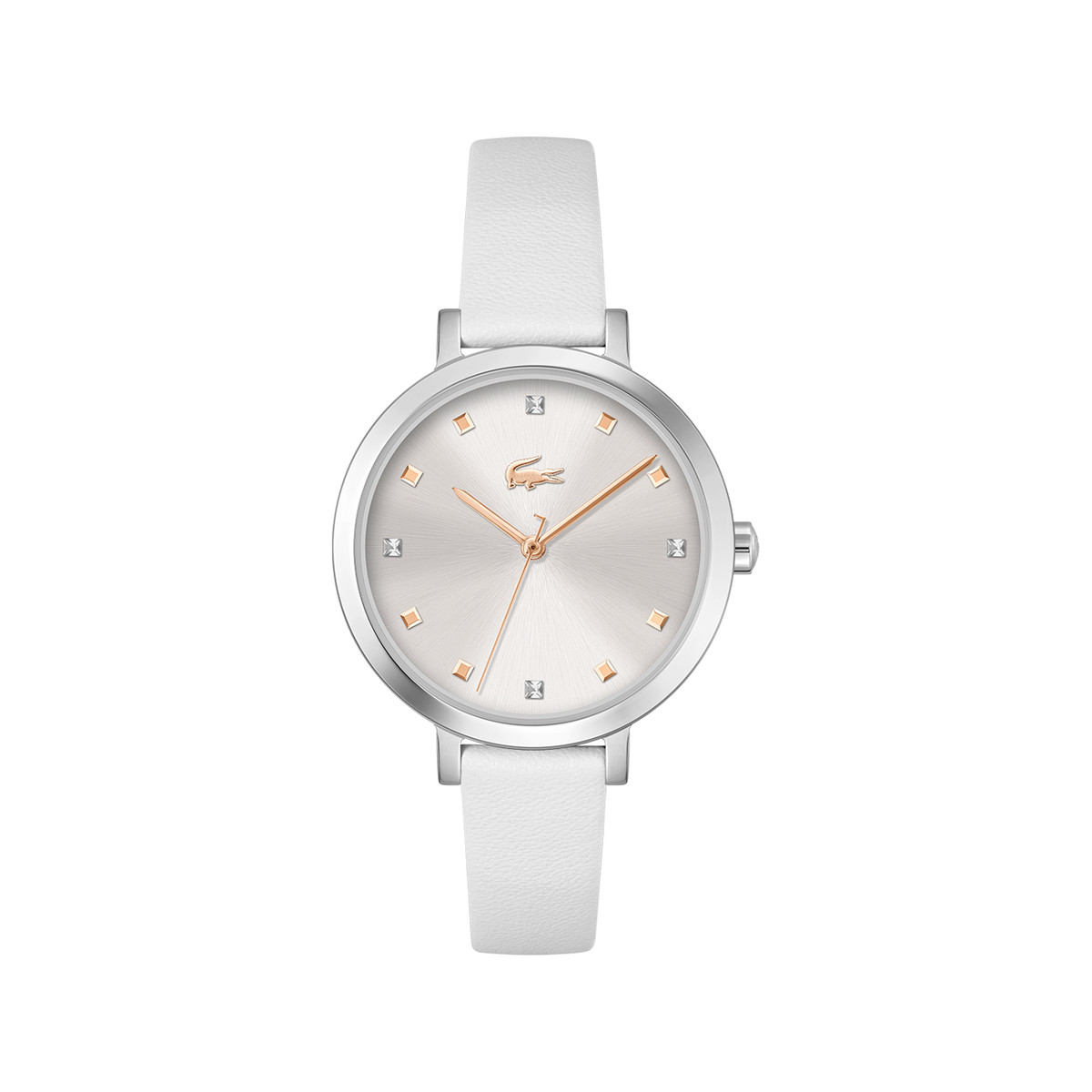 Montre LACOSTE femme plastique bracelet cuir blanc