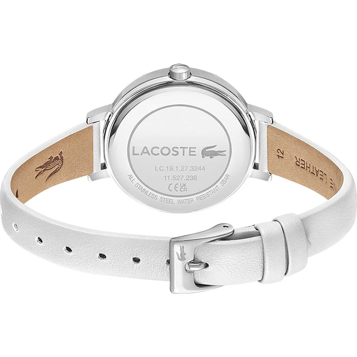 Montre LACOSTE femme plastique bracelet cuir blanc - vue 3