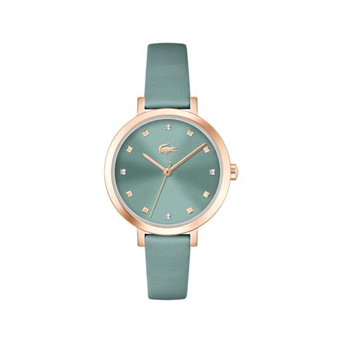 LACOSTE dameshorloge met groene leren band