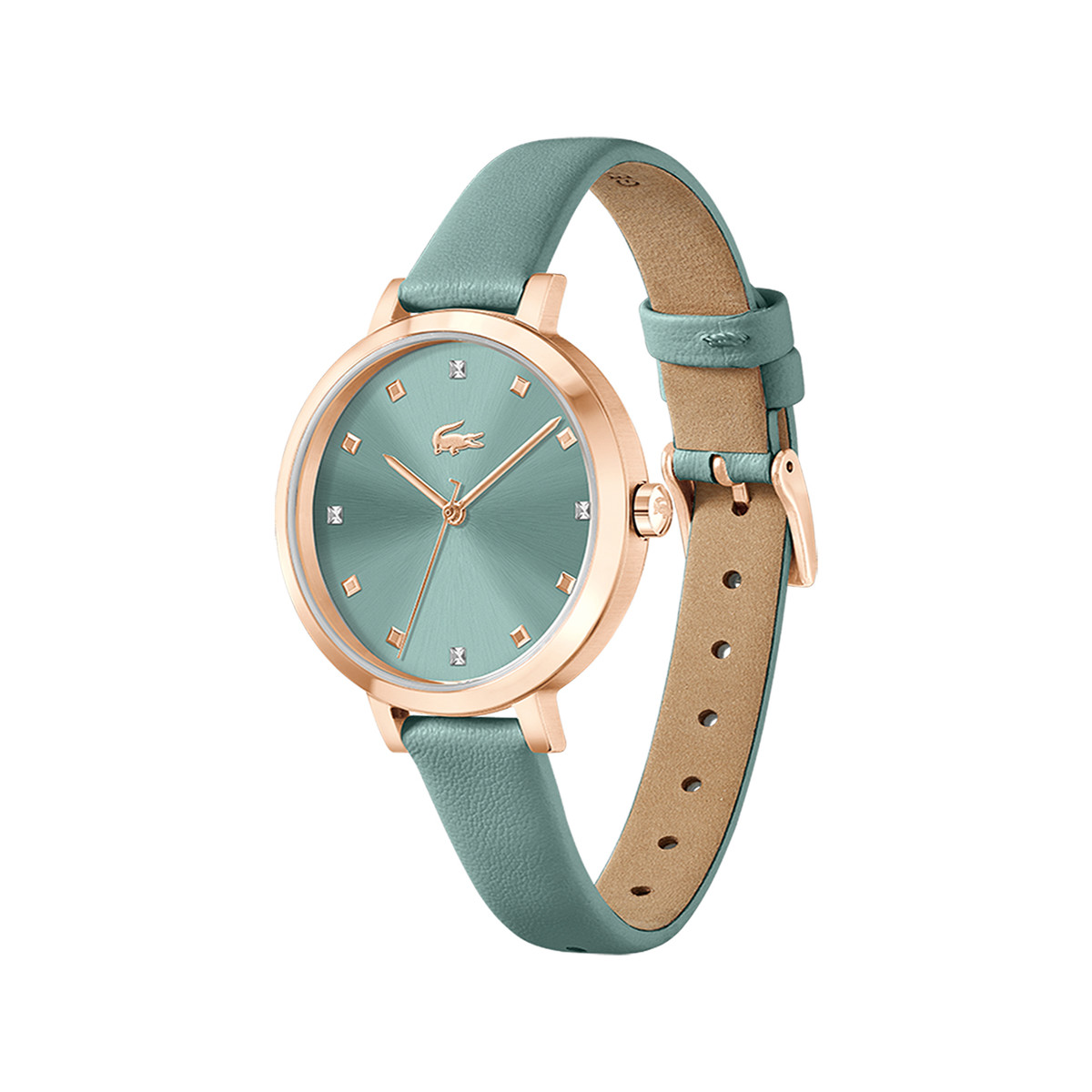 Montre LACOSTE femme bracelet cuir vert - vue 2