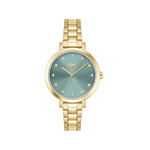 Montre LACOSTE femme bracelet acier inoxydable doré jaune - vue 1