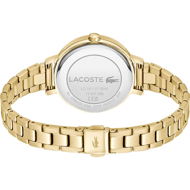 Montre LACOSTE femme bracelet acier inoxydable doré jaune - vue 3
