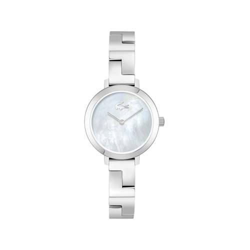 LACOSTE women's stainless steel watch with silver leather strap