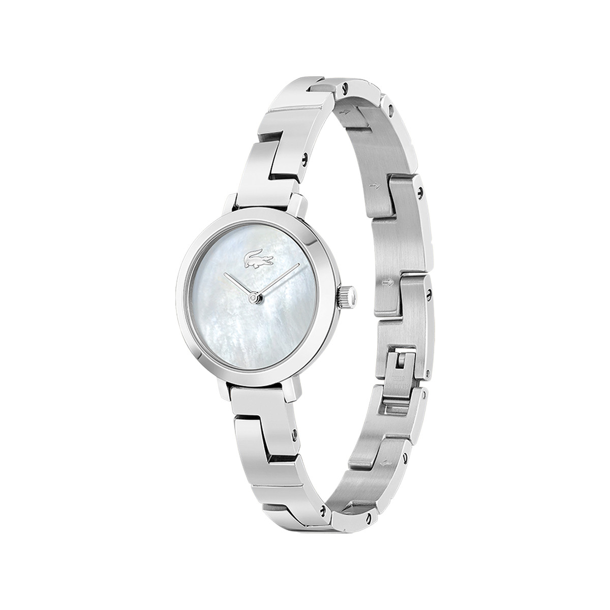 Montre LACOSTE femme acier bracelet cuir argent - vue 2