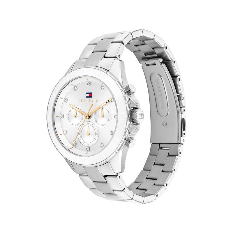 Montre TOMMY HILFIGER femme bracelet acier inoxydable argent - vue 2