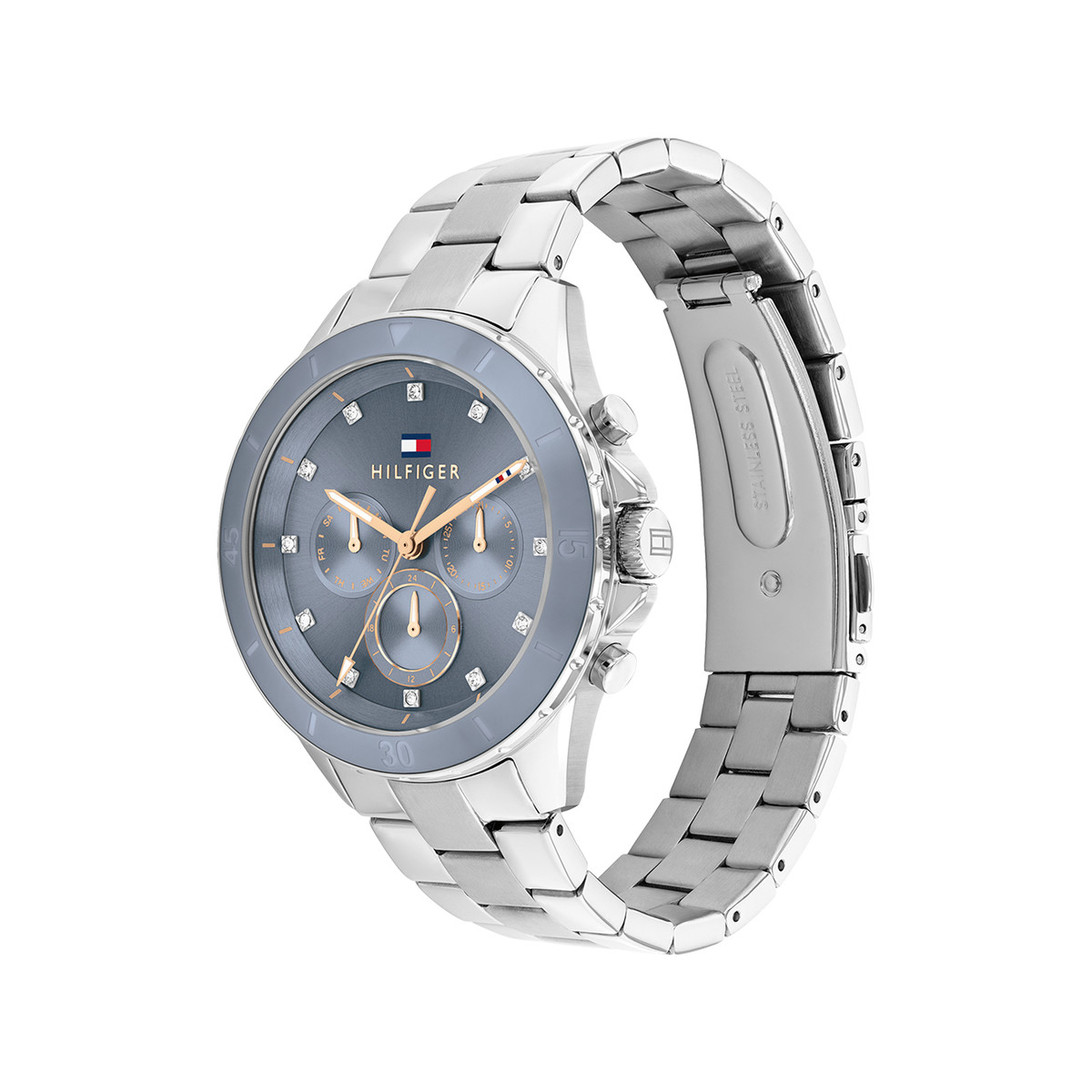 Montre TOMMY HILFIGER femme bracelet acier inoxydable argent - vue 2