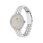 Montre TOMMY HILFIGER femme bracelet acier inoxydable argent - vue 2