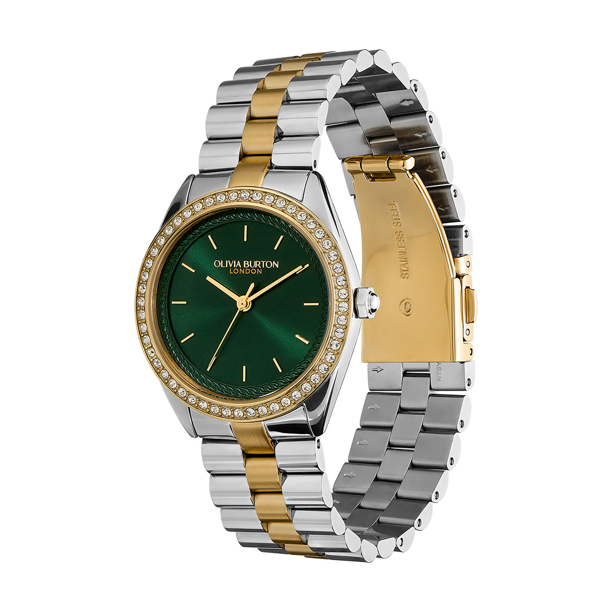 Montre OLIVIA BURTON femme bracelet acier inoxydable doré jaune - vue D1