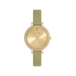 OLIVIA BURTON Women's Watch, Steel with Green Leather Strap - View 1