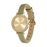 OLIVIA BURTON ladies' stainless steel watch with green leather strap - view D1