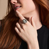 Montre FOSSIL watch ring femme bracelet acier inoxydable argent - vue Vporté 1