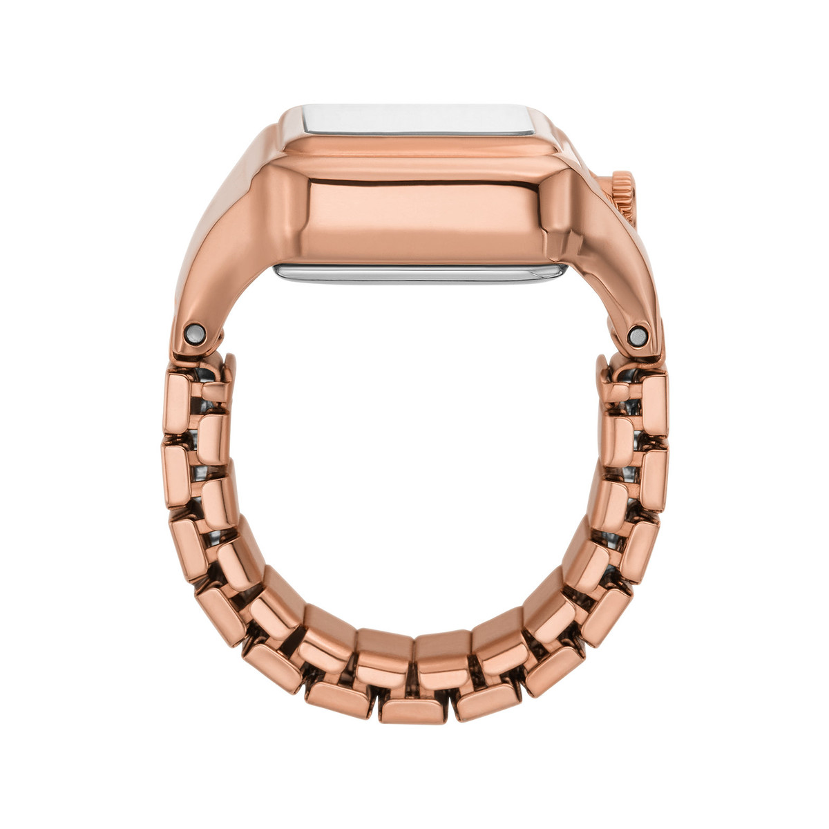 Montre FOSSIL watch ring femme bracelet acier inoxydable doré rose - vue 2