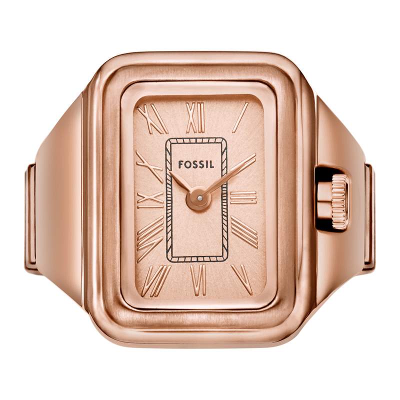 Montre FOSSIL watch ring femme bracelet acier inoxydable doré rose - vue 3