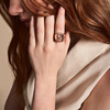 Montre FOSSIL watch ring femme bracelet acier inoxydable doré rose - vue Vporté 1
