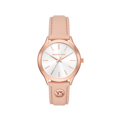 Montre MICHAEL KORS slim runway femme bracelet cuir beige