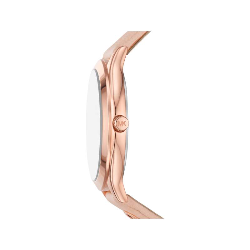 Montre MICHAEL KORS slim runway femme bracelet cuir beige - vue 2