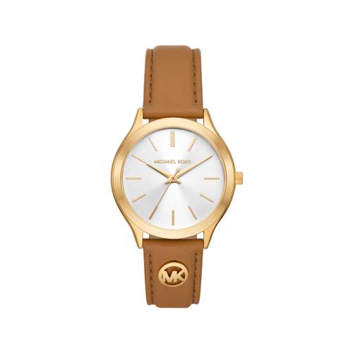 Montre MICHAEL KORS slim runway femme bracelet cuir marron