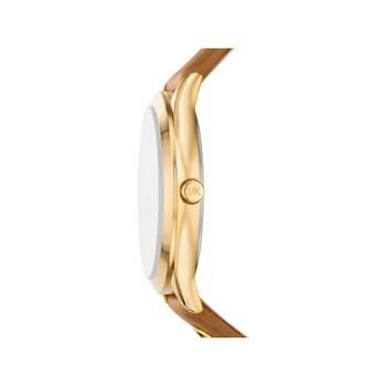 MICHAEL KORS slim runway ladies' watch brown leather strap